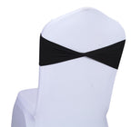 Mds Pack Of 100 Spandex Chair Sashes Bow Sash Elastic Chair Bands Ties Without Buckle For Wedding And Events Decoration Spandex Slider Sashes Bow - Black