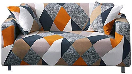 Lamberia Printed Sofa Cover Stretch Couch Cover Sofa Slipcovers For Couches And Loveseats With Two Free Pillow Case (Geometric, Sofa-3 Seater)