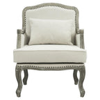 Acme Furniture Upholstered Chair with Nailhead Trim, Cream and Brown