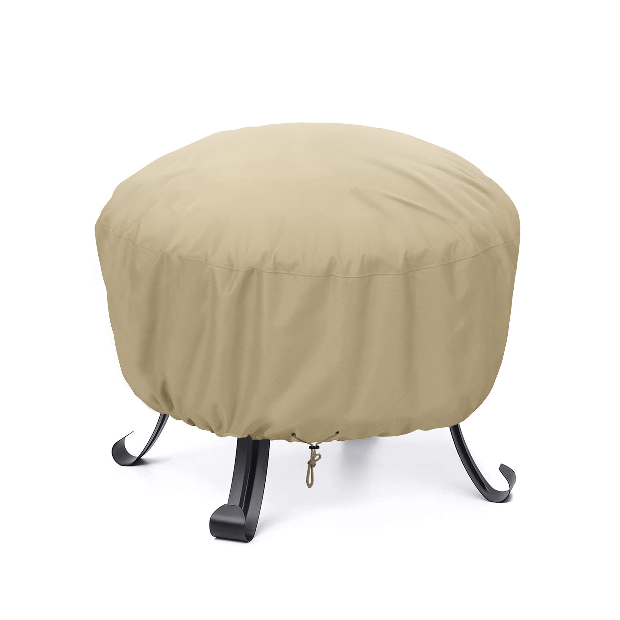 Sunpatio Fire Pit Cover, Heavy Duty Waterproof Fire Bowl Cover, Outdoor Round Fire Table Cover, Ottoman Cover, Patio Furniture C