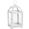 Hosley 12 Inch High Clear Glass and Iron White Classic Style Lantern Ideal Gift for Weddings Bridals Special Occasions Parties A
