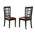East West Furniture DUNI7-BLK-LC 7 Piece Kitchen Table & Chairs Set Consist of a Rectangle Dining Room Table and 6 Faux Leather Upholstered Dining Chairs, 36x60 Inch, Black