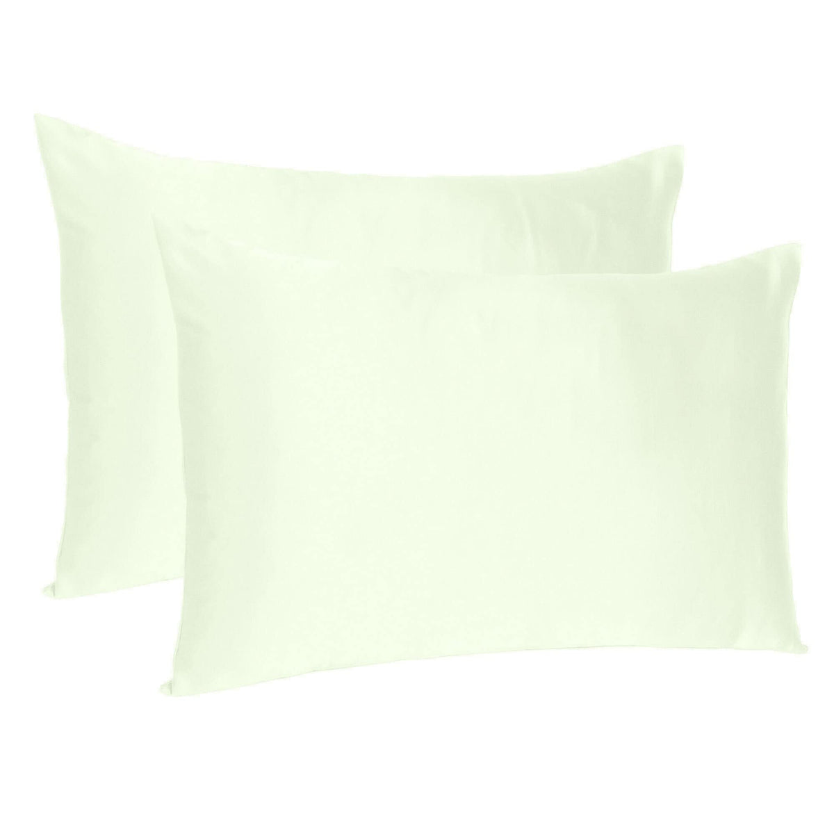 HomeRoots Ivory Dreamy Set of 2 Silky Satin Queen Pillowcases