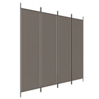 Vidaxl 4-Panel Room Divider In Anthracite - 78.7''X86.6'' Foldable Privacy Screen - Perfect For Bedroom/Living Room - Fabric Pan