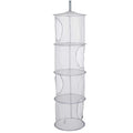 Eioflia Wardrobe Storage Organiser, Hanging Mesh Basket 4 Compartments Clothes Storage Net Organizer Collapsible Mesh Shelf Drye