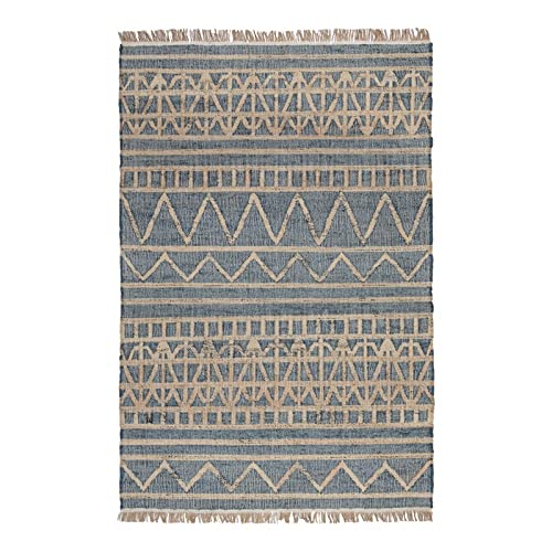 Kosas Home Megan 31.2X96 Transitional Jute Rug In Natural And Blue