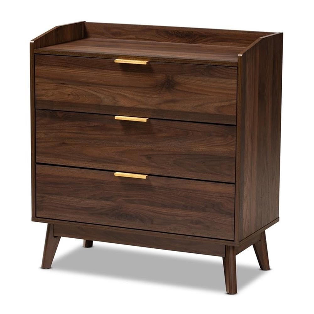 Baxton Studio Lena 3-Drawer Wood Chest