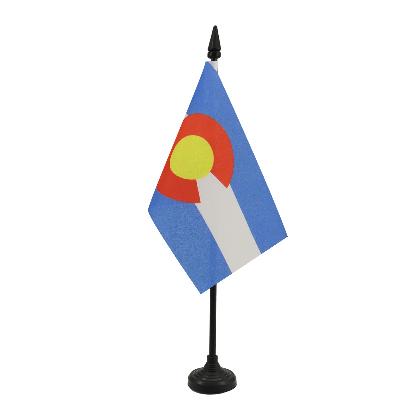 Colorado Table Flag 4' X 6' - Us State Of Colorado Desk Flag 15 X 10 Cm - Black Plastic Stick And Base - Az Flag