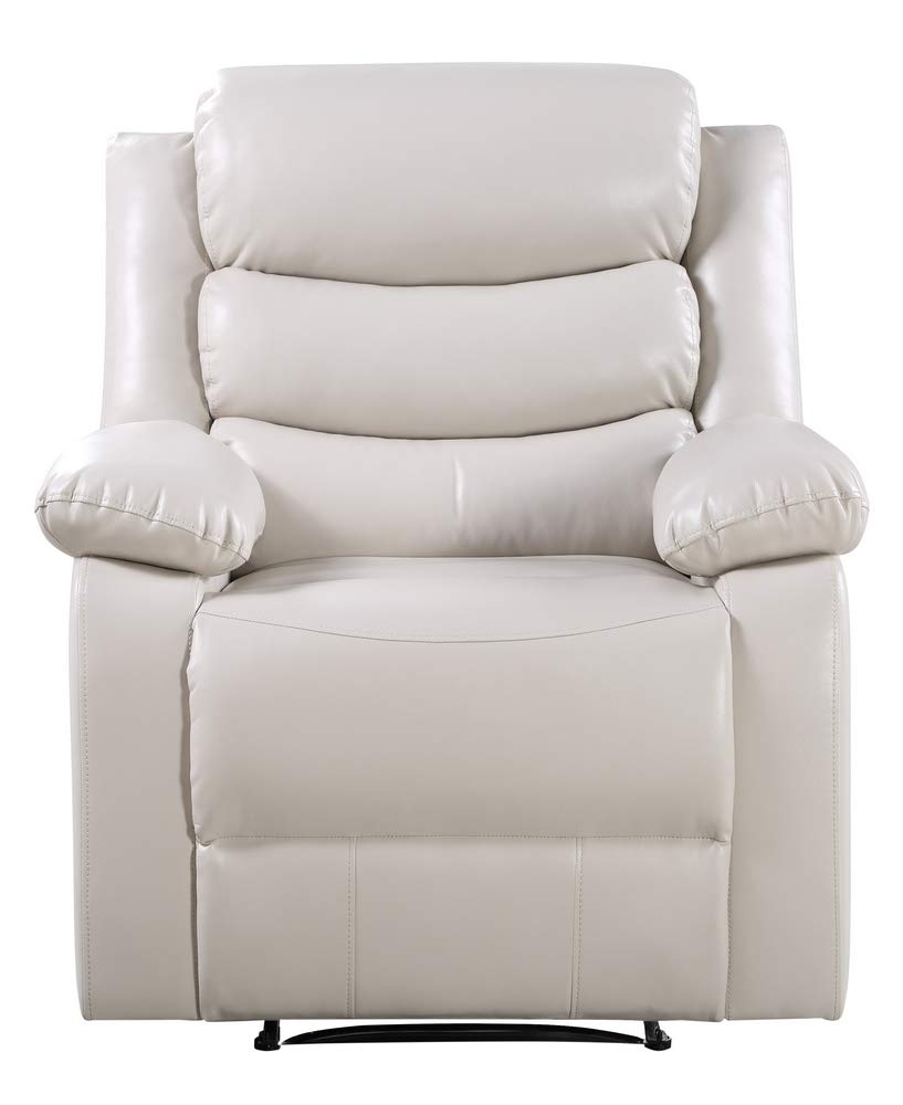 Acme Eilbra Faux Leather Power Recliner With Pillow Top Armrest In Beige