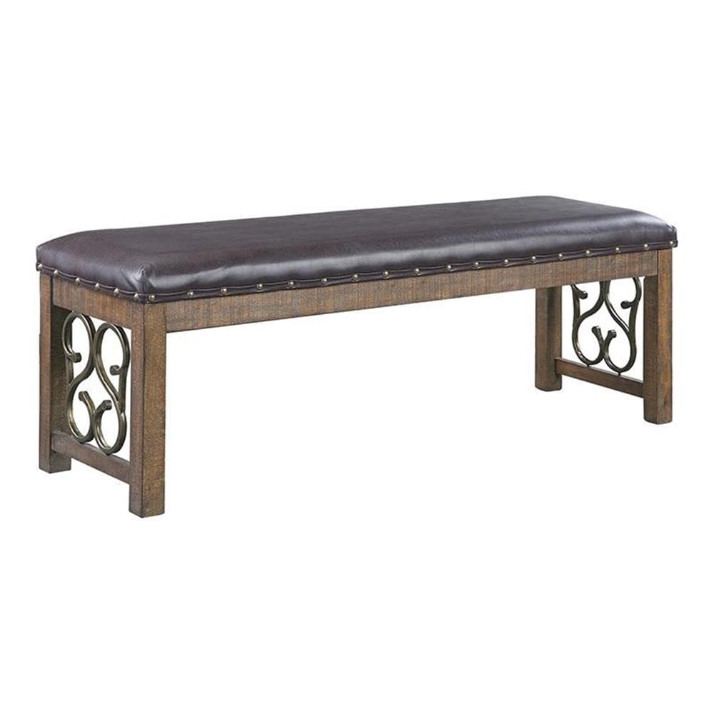 Acme Raphaela Bench in Black and Weathered Cherry