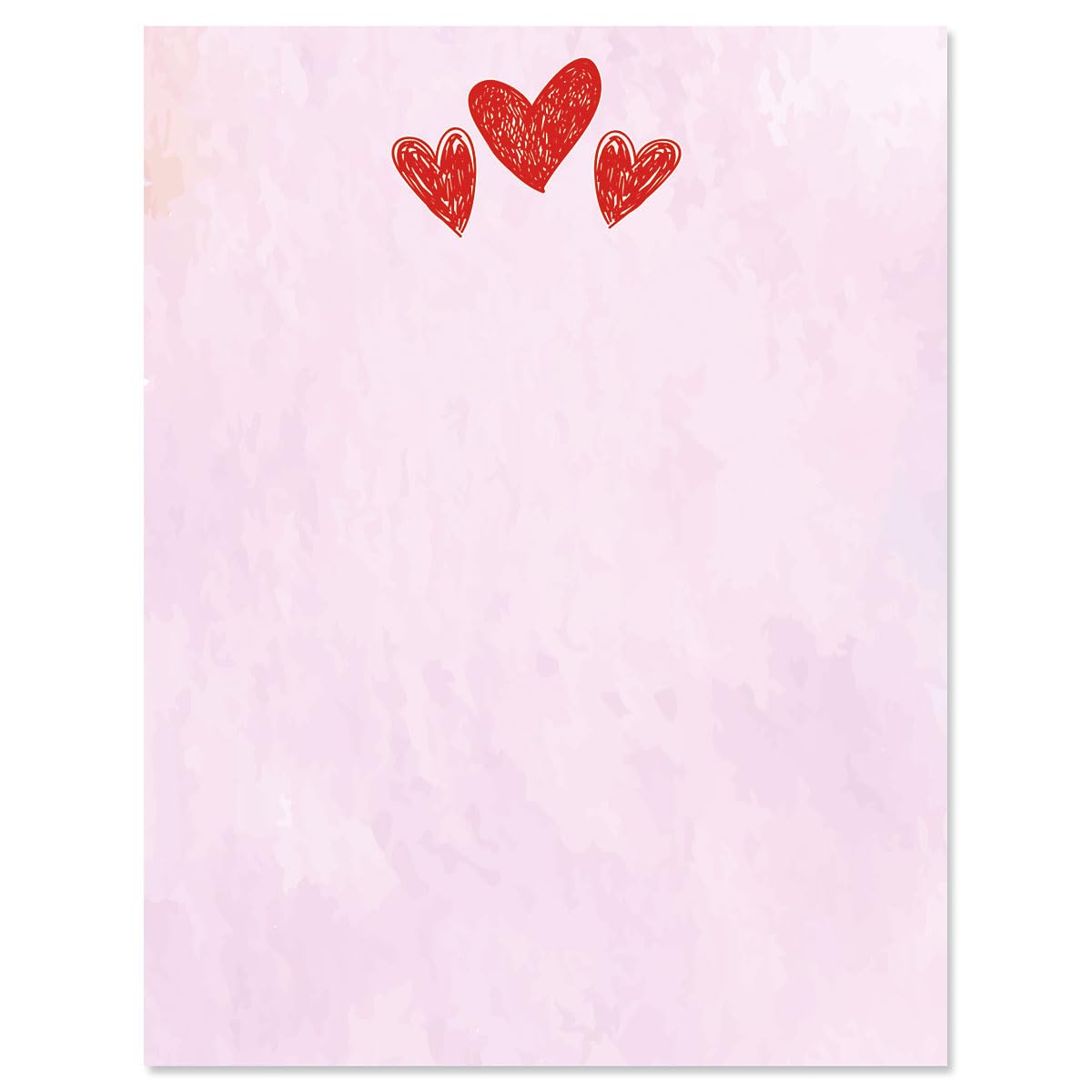 Sketched Hearts Letter Paper - Decorative Stationery With Heart Border, Printable Valentine'S Day, Wedding & Bridal Shower, & In