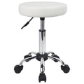 FURWOO Adjustable Salon Chair Small Rolling Stool with Wheels for Spa Salon Massage Home Office White
