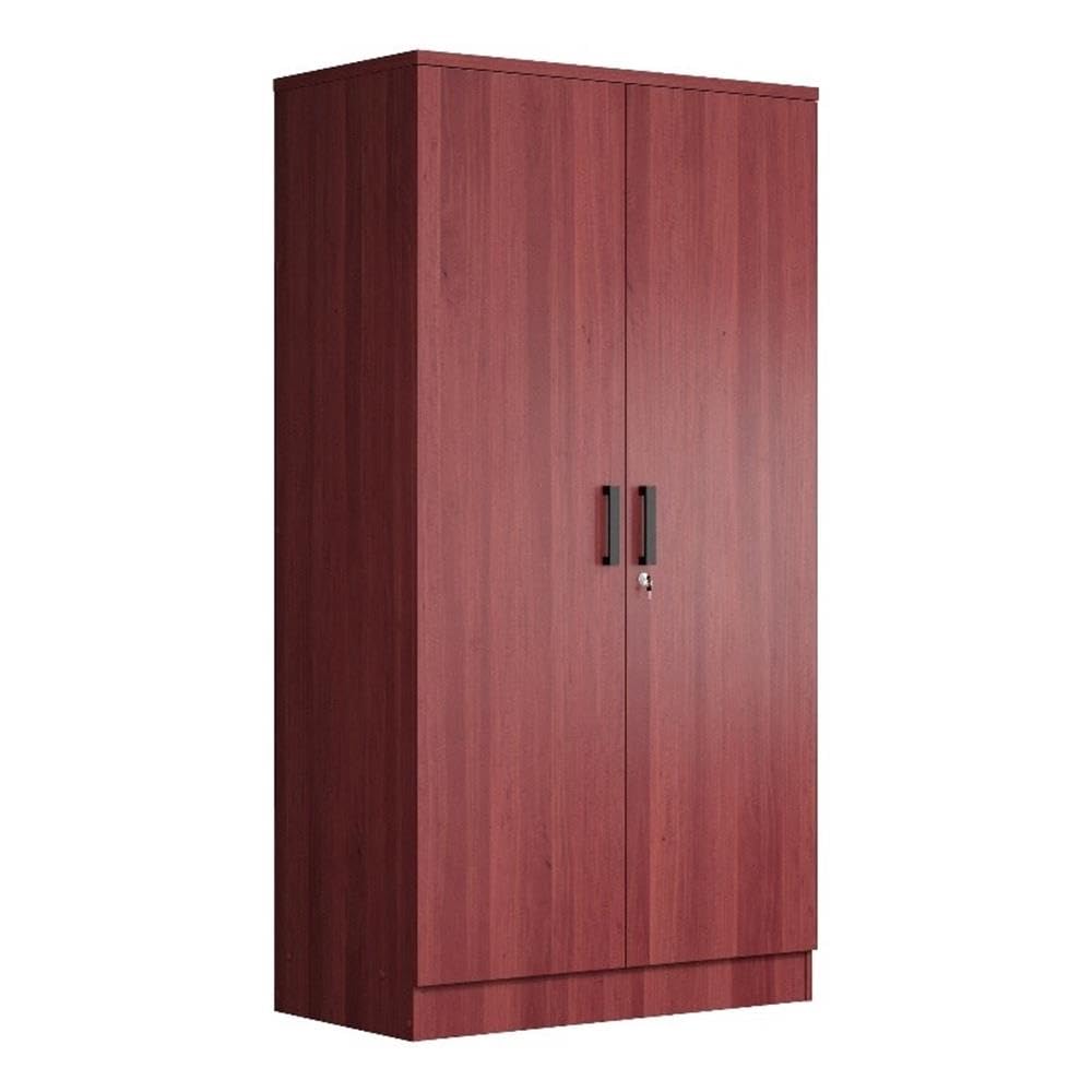 Better Home Products Harmony Wood Two Door Armoire Wardrobe Cabinet in Mahogany