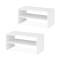 Whitmor Wood Stackable 2-Shelf Shoe Rack, White, 24 inches,2 Pack