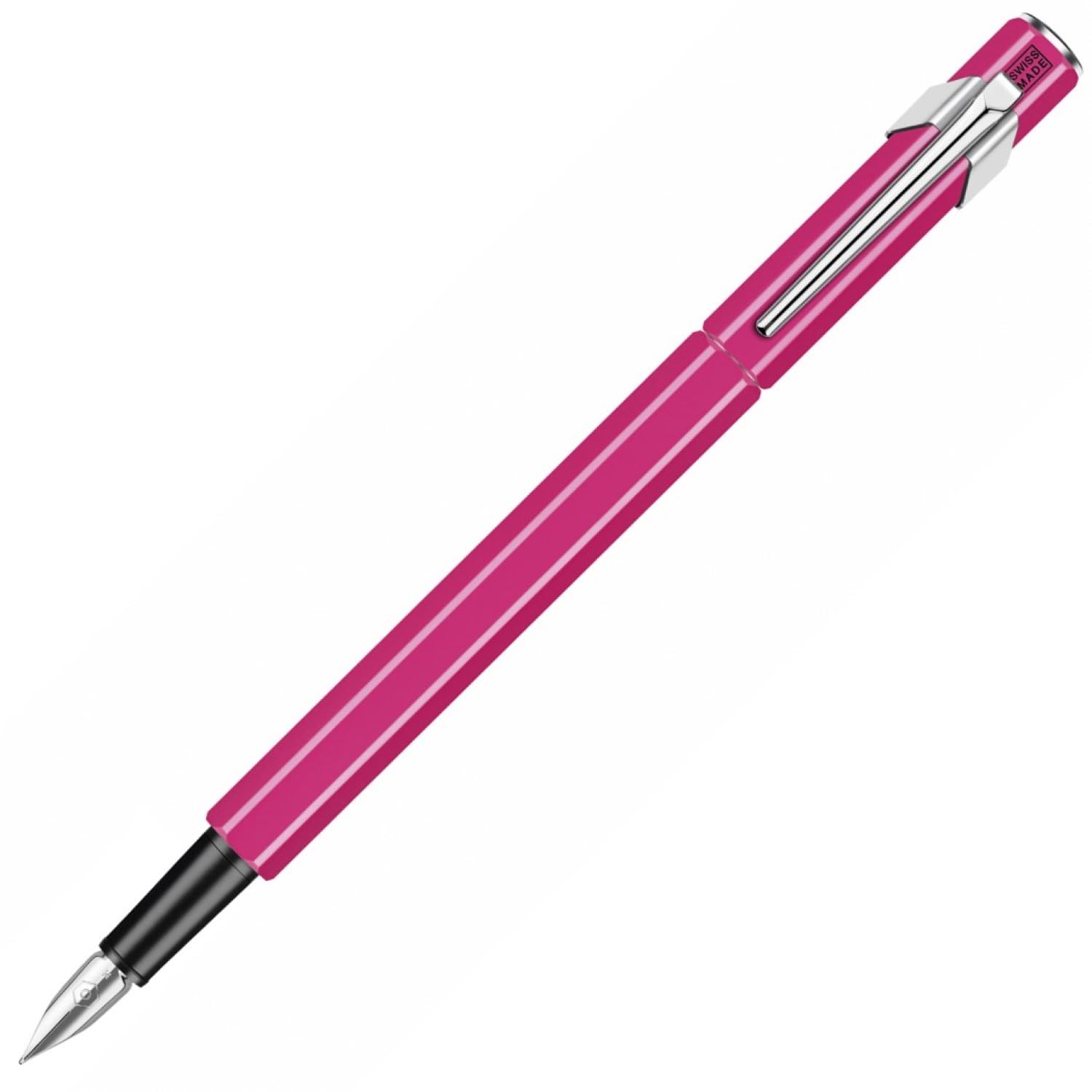 Caran D'Ache Medium Fountain Pen, Medium Point, 849 0840-090, Fluorescent Pink, Dual Use, Genuine Imported