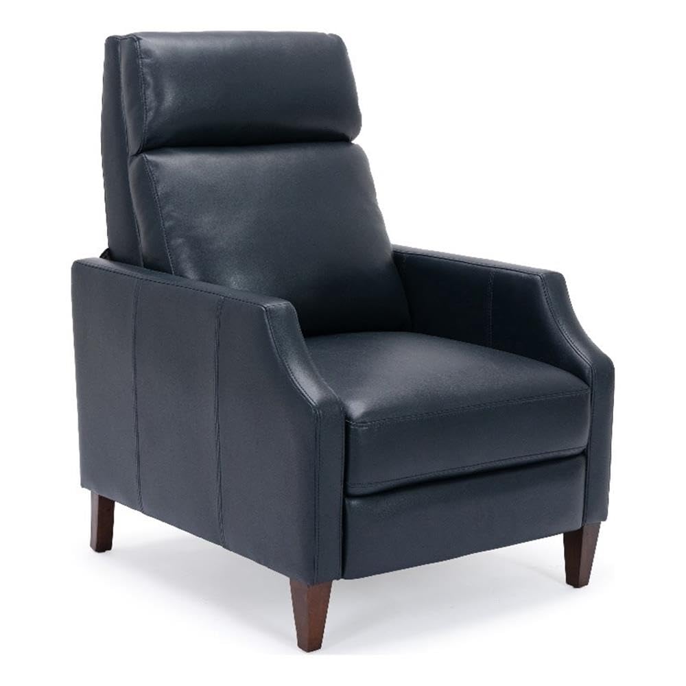 Comfort Pointe Balantyne Midnight Blue Faux Leather Push Back Recliner With Clip Arm