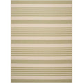 SAFAVIEH Courtyard Collection 8' x 11' Beige/Sweet Pea CY6062 Stripe Indoor/ Outdoor Waterproof Easy-Cleaning Patio Backyard Mud