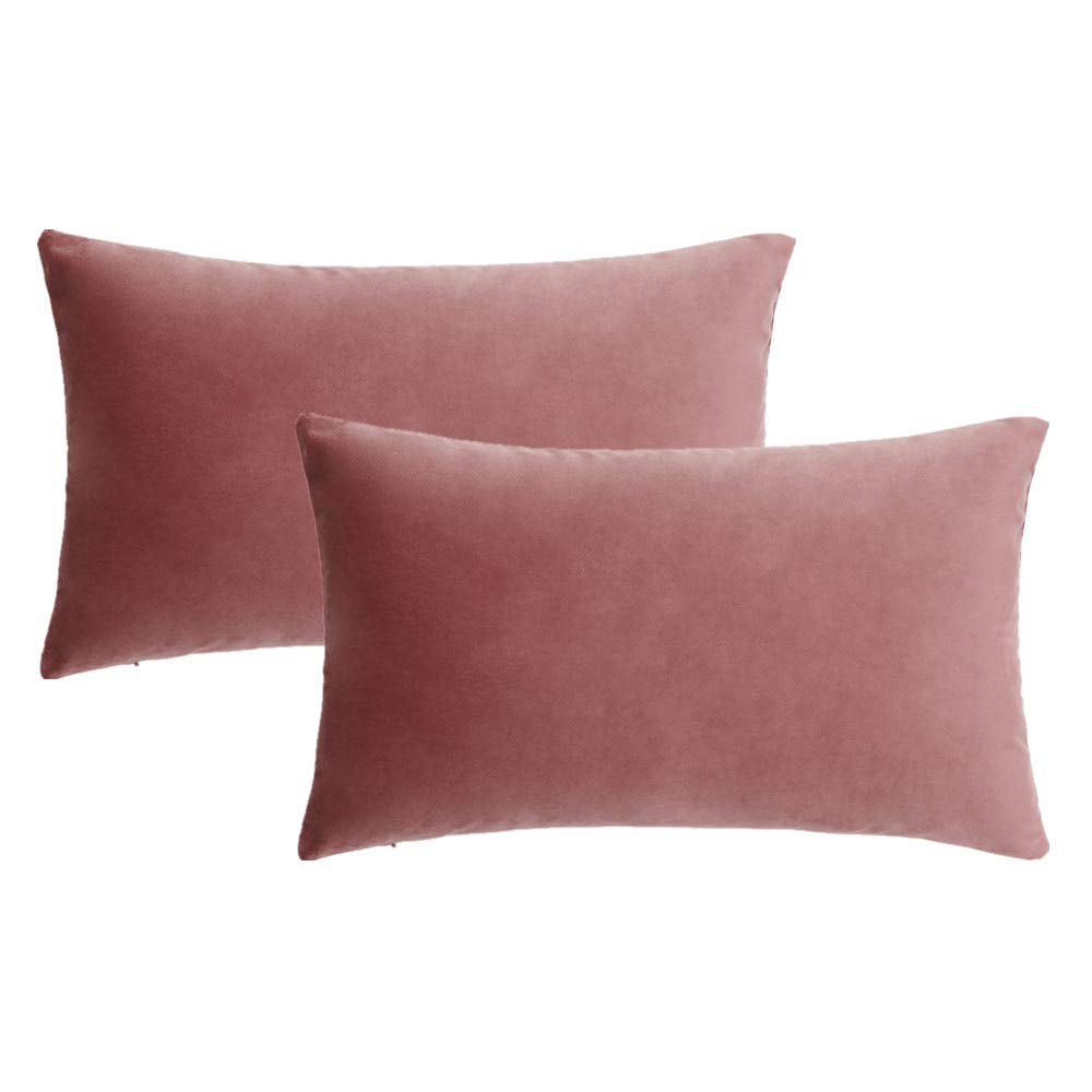Jam Lumbar Velvet Soft Solid Throw Pillow Cases Decorative Rectangle Cozy Cushion Covers Home Decor For Living Room Couch Sofa C