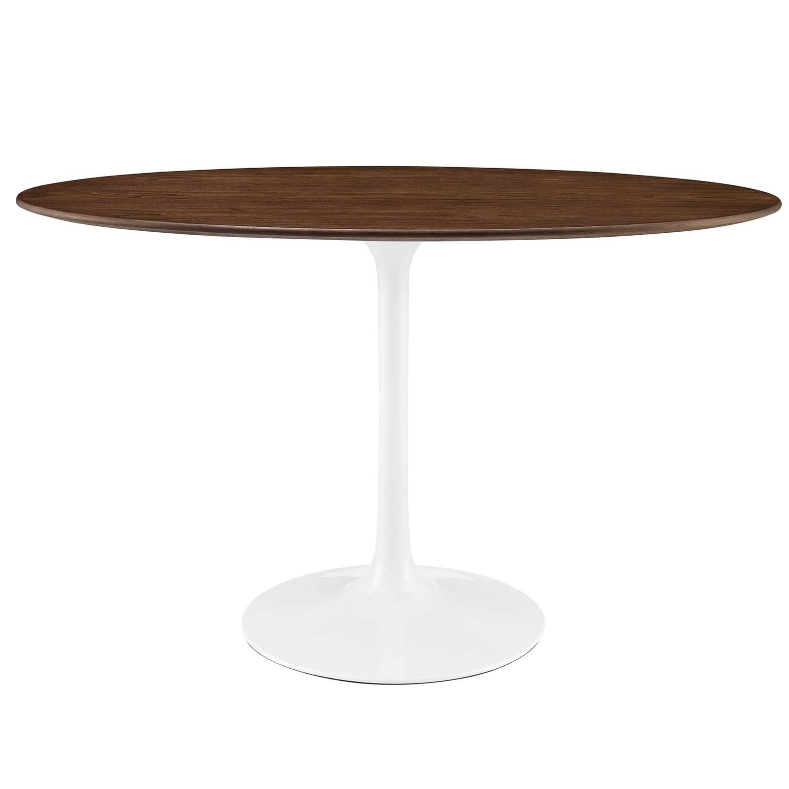 Modway Lippa 48" Mid-Century Modern Dining Table with Oval Top in Walnut