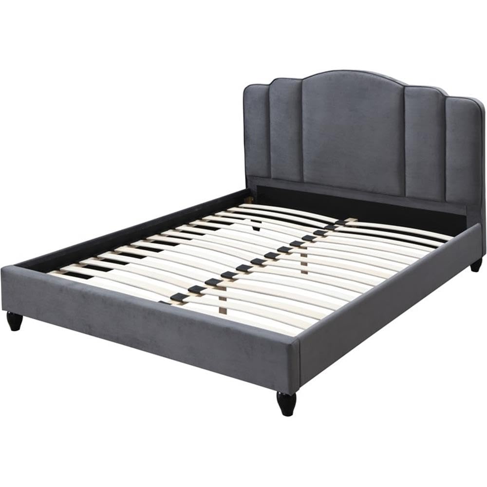 Acme Giada Channel-Tufted Fabric Queen Platform Bed - Thumbnail 4