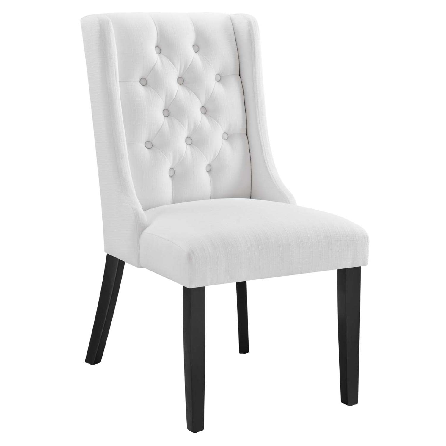 Modway Baronet Button-Tufted Fabric Parsons Dining Chair In White