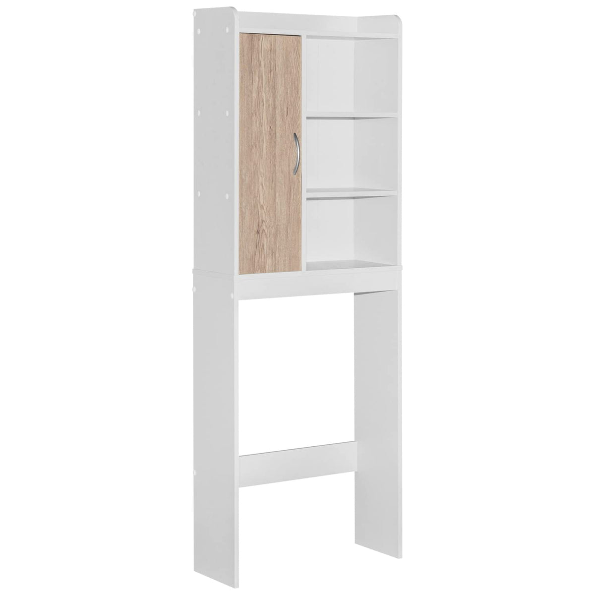 Woodpeckers Furniture And Mattress Ace Over The Toilet Storage Rack (White + Natural Oak)