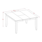 East West Furniture PFAN6-BCH-W 6 Piece Modern Dining Table Set Contains a Square Wooden Table with Butterfly Leaf and 4 Dining Room Chairs with a Bench, 54x54 Inch, Black & Cherry