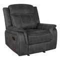 Coaster Lawrence Faux Leather Upholstered Tufted Back Glider Recliner Charcoal