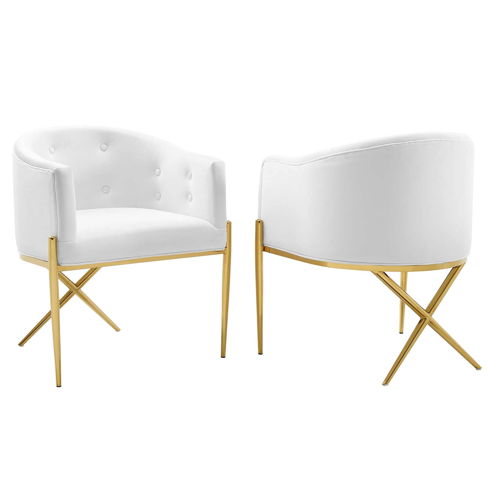 Modway Eei-5042-Whi Savour Accent Dining Armchair Performance Velvet Set Of 2, White