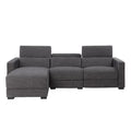 Steve Silver Zara Dark Gray Polyester Fabric Power Reclining Sectional