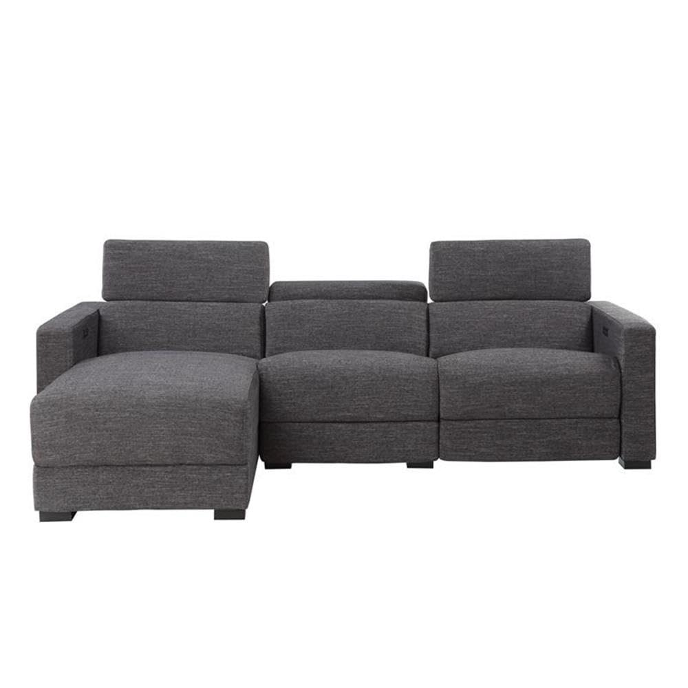 Steve Silver Zara Dark Gray Polyester Fabric Power Reclining Sectional