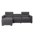 Steve Silver Zara Dark Gray Polyester Fabric Power Reclining Sectional