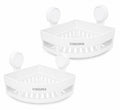 VINOMA Suction Corner | No Drill Installation | Modern Shower Caddy Organizer | Strong Hold Suction Wall Shelf (Suction Black Co