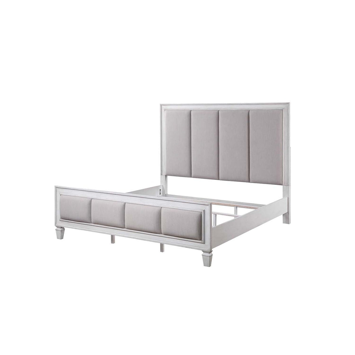 Acme Katia California King Bed in Gray and White