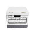 Staples Heavy-Duty Storage Boxes, Top Tab, Stacking Strength 850 Lb, White/Gray, 9 3/4'H X 12'W X 15'D, 4/Ct