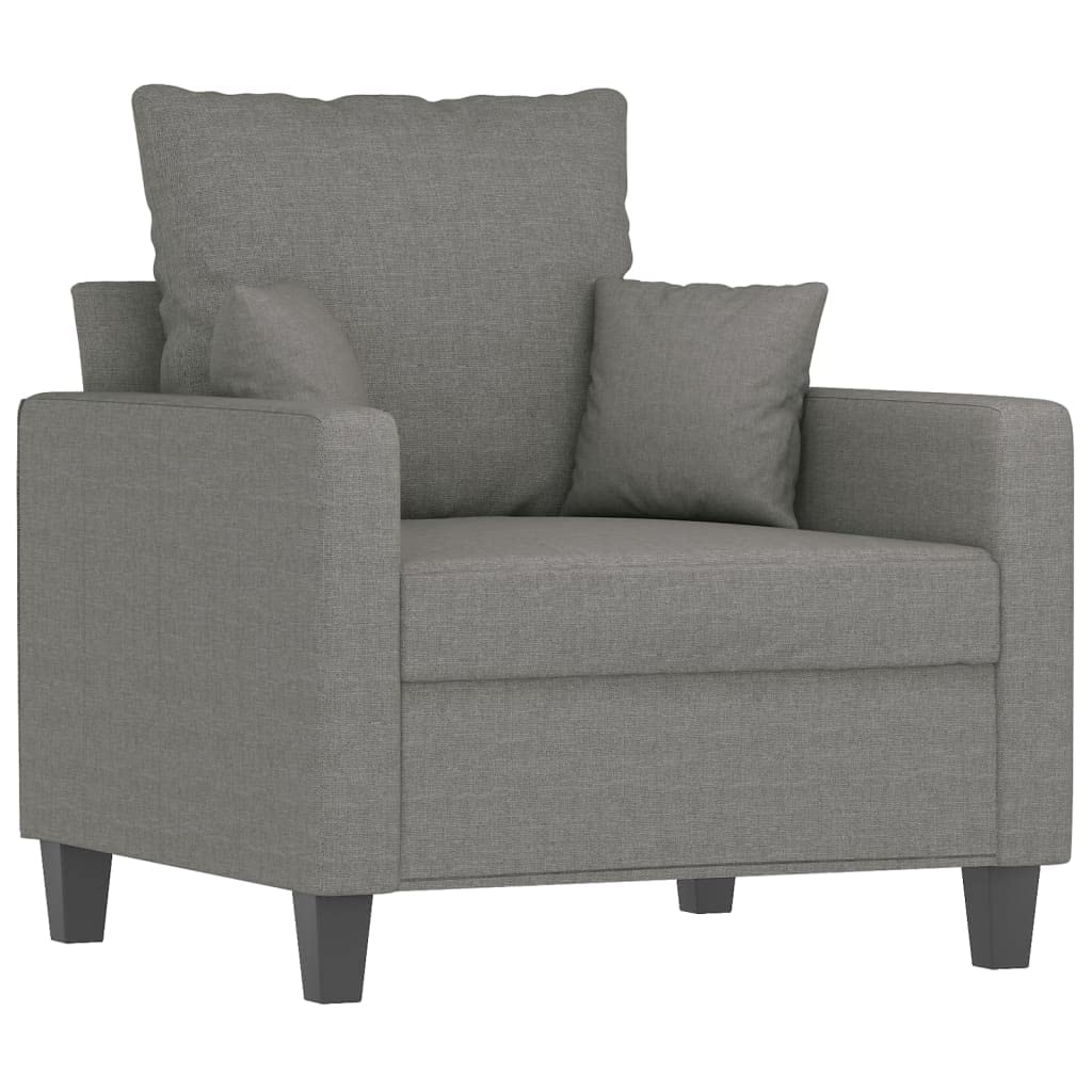 vidaXL Modern 1-Seater Sofa Chair, Dark Gray Fabric, Highly Comfortable, Sturdy and Stable Frame, Thickly Padded Seat, Simple and Elegant Design