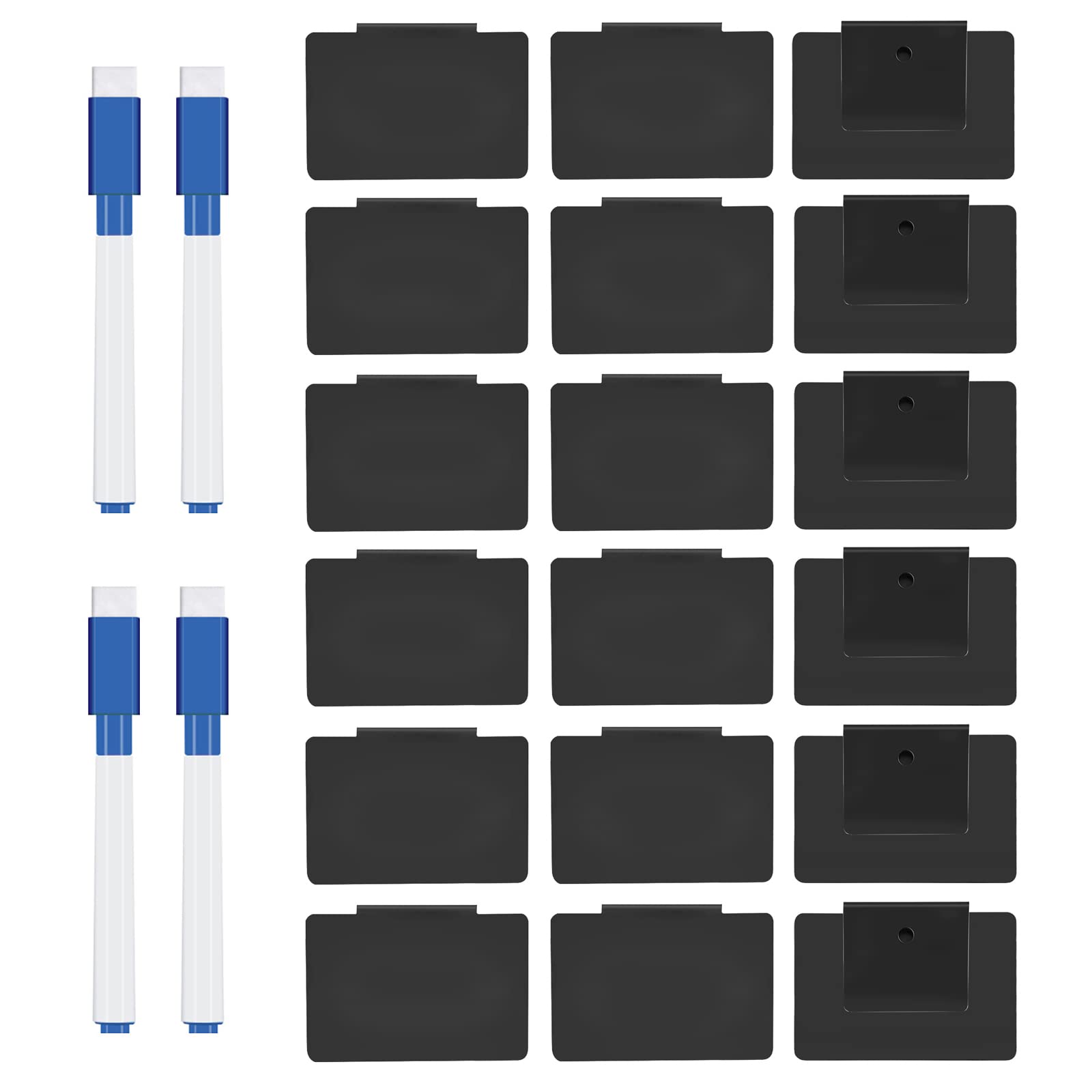 Trohestar Metal Basket Bin Label Clip On Removable Basket Label Pantry Basket Label Clip With Chalk Markers For Storage Fabric B