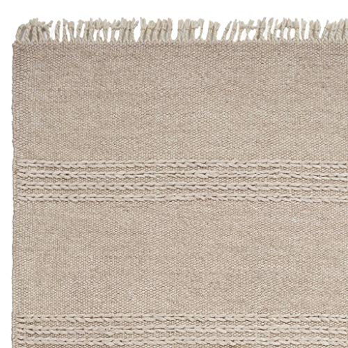 HomeRoots Decor 3'3' x 5'3' Wool Natural Area Rug