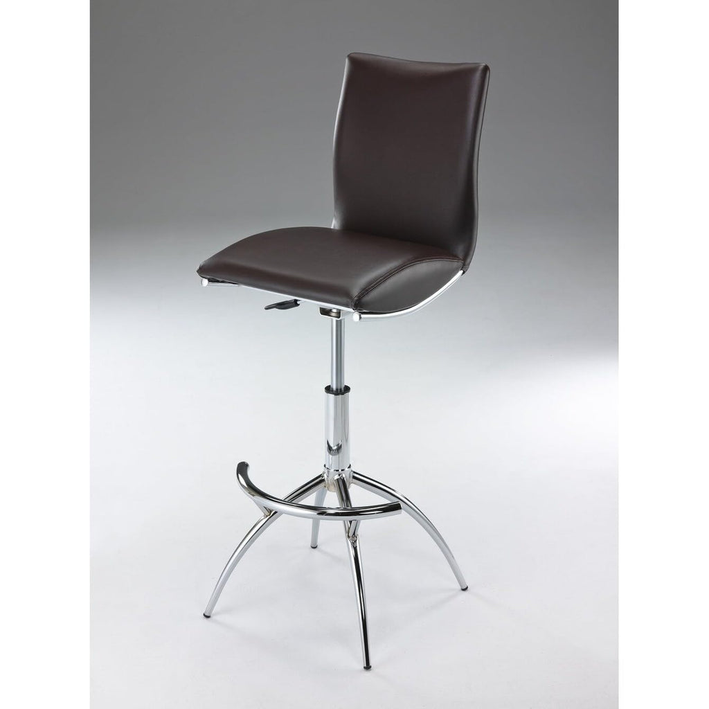 Creative Images Adjustable Swivel Faux Leather Barstool (Set of 2) Brown Poly Synthetic Fiber,Faux Leather