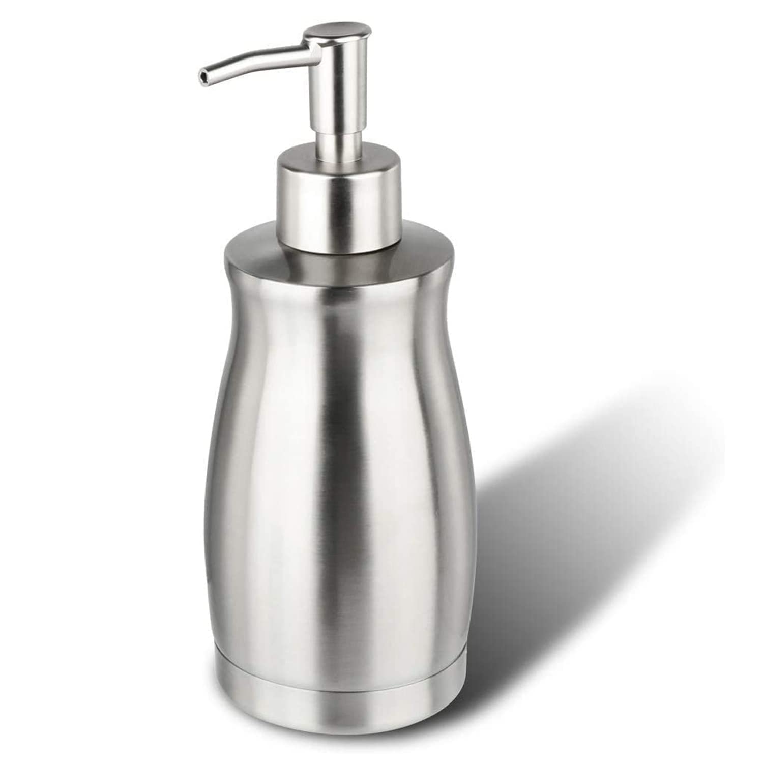 GLUBEE Soap Dispenser Stainless Steel - Brushed Nickel Pump Dispenser Bottle Refillable Liquid Hand Dish Soap Dispenser for Bath