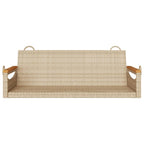 vidaXL Swing Bench Hanging Hammock Chair Outdoor Garden Beige Poly Rattan Steel Frame