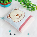 [Blue Bear] Fleece Throw Blanket Pillow Cushion/Travel Pillow Blanket (28.3 by 35.1 inches)