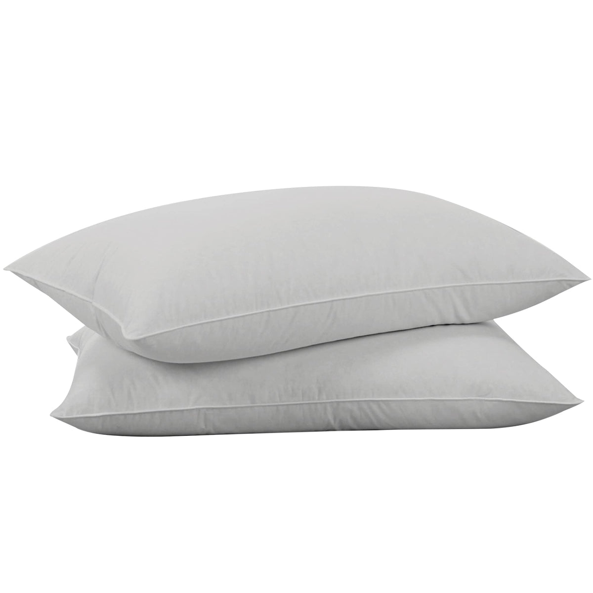 Puredown Goose Feathers Down Pillows - Queen Size Bed Sleeping Hotel Collection Pillows Set Of 2 With 100% Cotton Cover, Grey