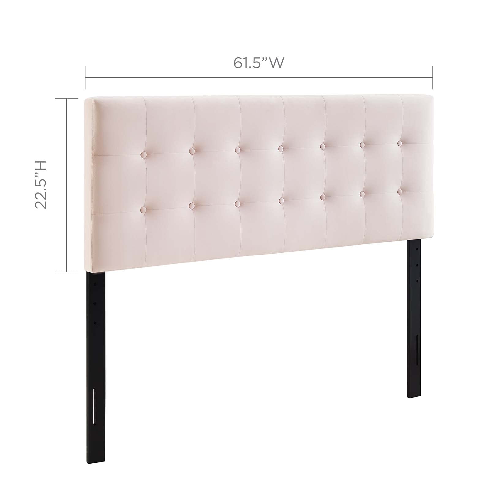 Modway Emily Queen Biscuit Tufted Performance Velvet Headboard, Pink