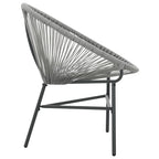 vidaXL Gray Moon Chair - Poly Rattan Patio Furniture - Water-Resistant Outdoor Chair with Powder-Coated Steel Frame for Garden and Patio