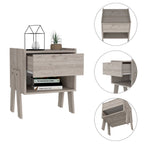 HomeRoots Sleek and Trendy Light Grey Bedroom Nightstand