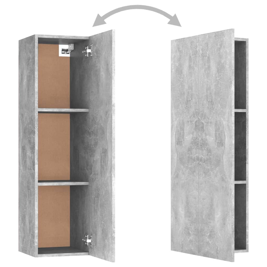 NusGear TV Cabinets 2 pcs Concrete Gray 12&quot;x11.8&quot;x43.3&quot; Chipboard