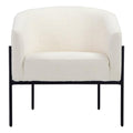 Pangea Home Amanda Arm Chair Boucle Fabric White