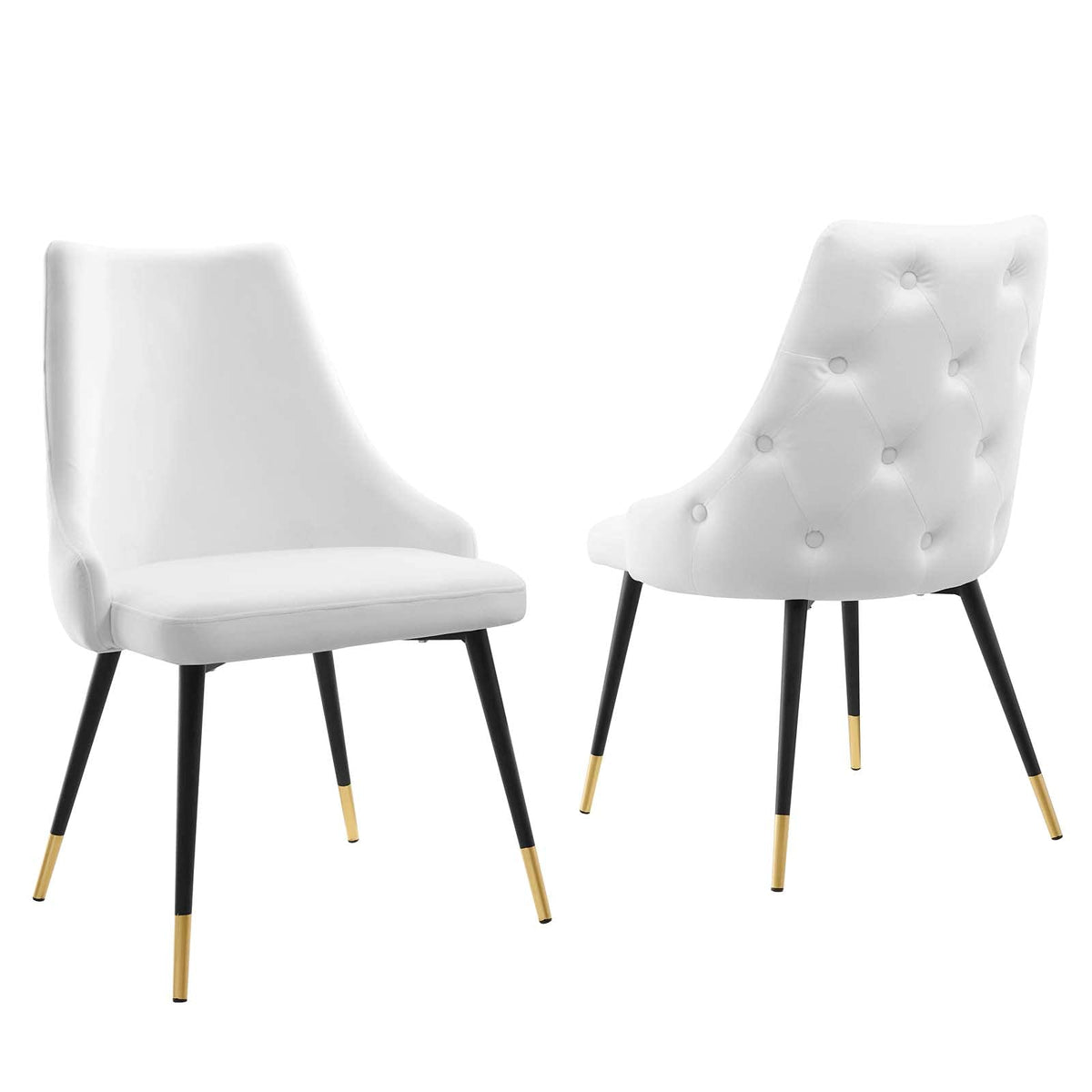 Modway Adorn Tufted Performance Velvet Accent, Dining Side Chair - Set Of 2, White