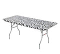 Kwik-Covers 6' Rectangle Plastic Table Covers 30' X 72', Bundle Of 5 (Zebra)